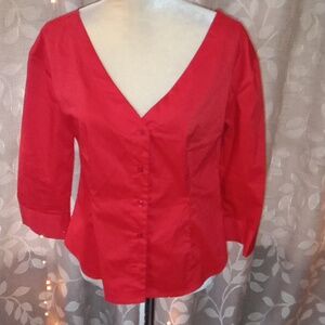 7th Ave Small Red Ruched Blouse